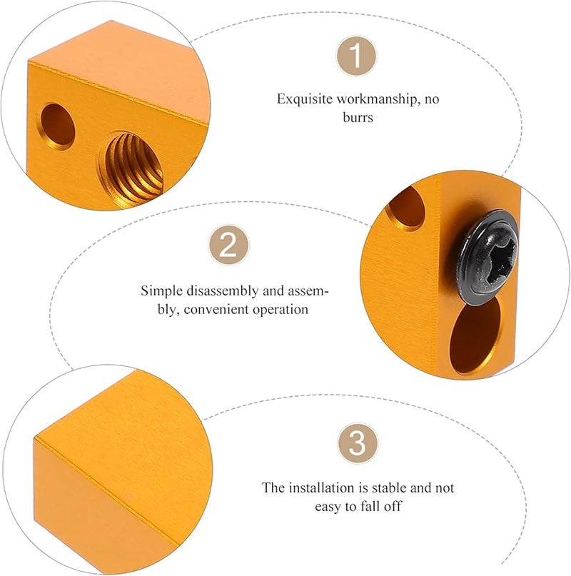 Aluminum Heater Block Hot End Extruder Nozzle 3D Printer Accessory 2PCS - Image 4